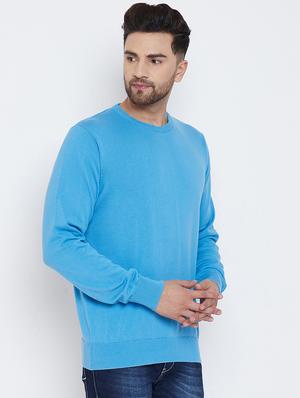 blue solid pullover - 17412997 - Standard Image - 2