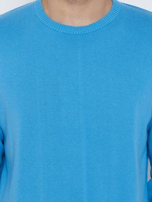 blue solid pullover - 17412997 - Standard Image - 5