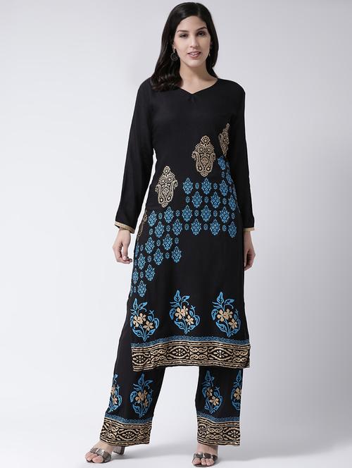foil print kurta palazzo set - 17413528 - Standard Image - 1