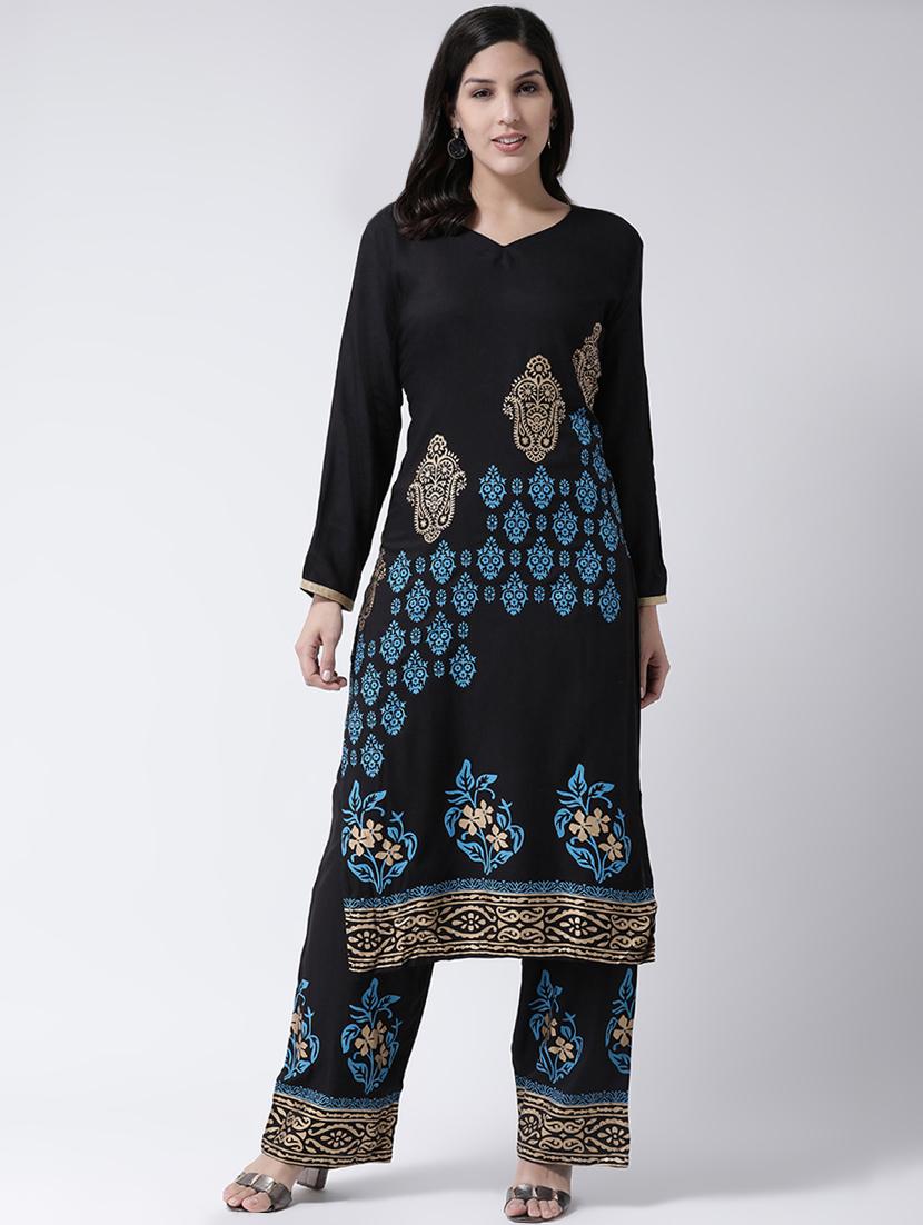foil print kurta palazzo set - 17413528 - Zoom Image - 1