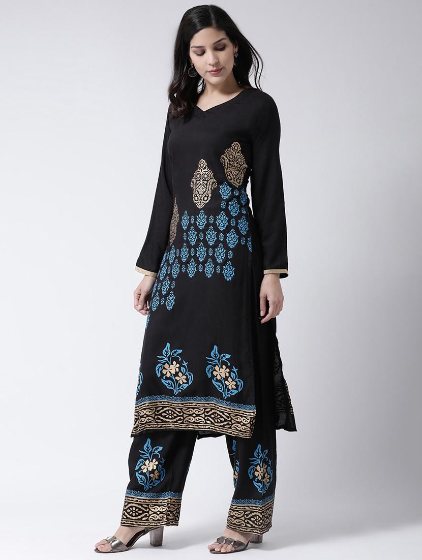 foil print kurta palazzo set - 17413528 - Zoom Image - 2