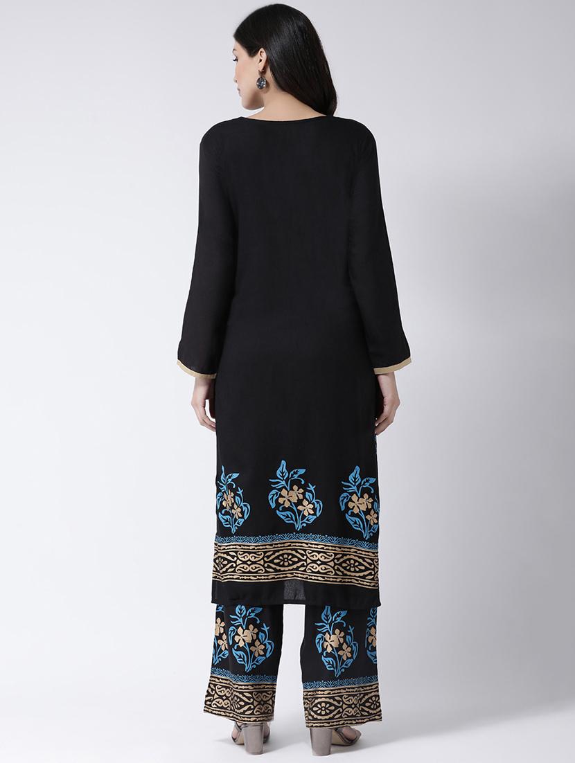 foil print kurta palazzo set - 17413528 - Zoom Image - 3
