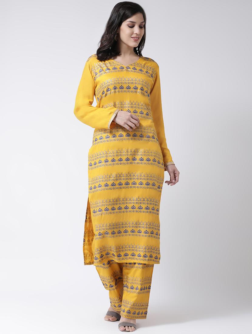 foil print kurta palazzo set - 17413538 - Zoom Image - 1