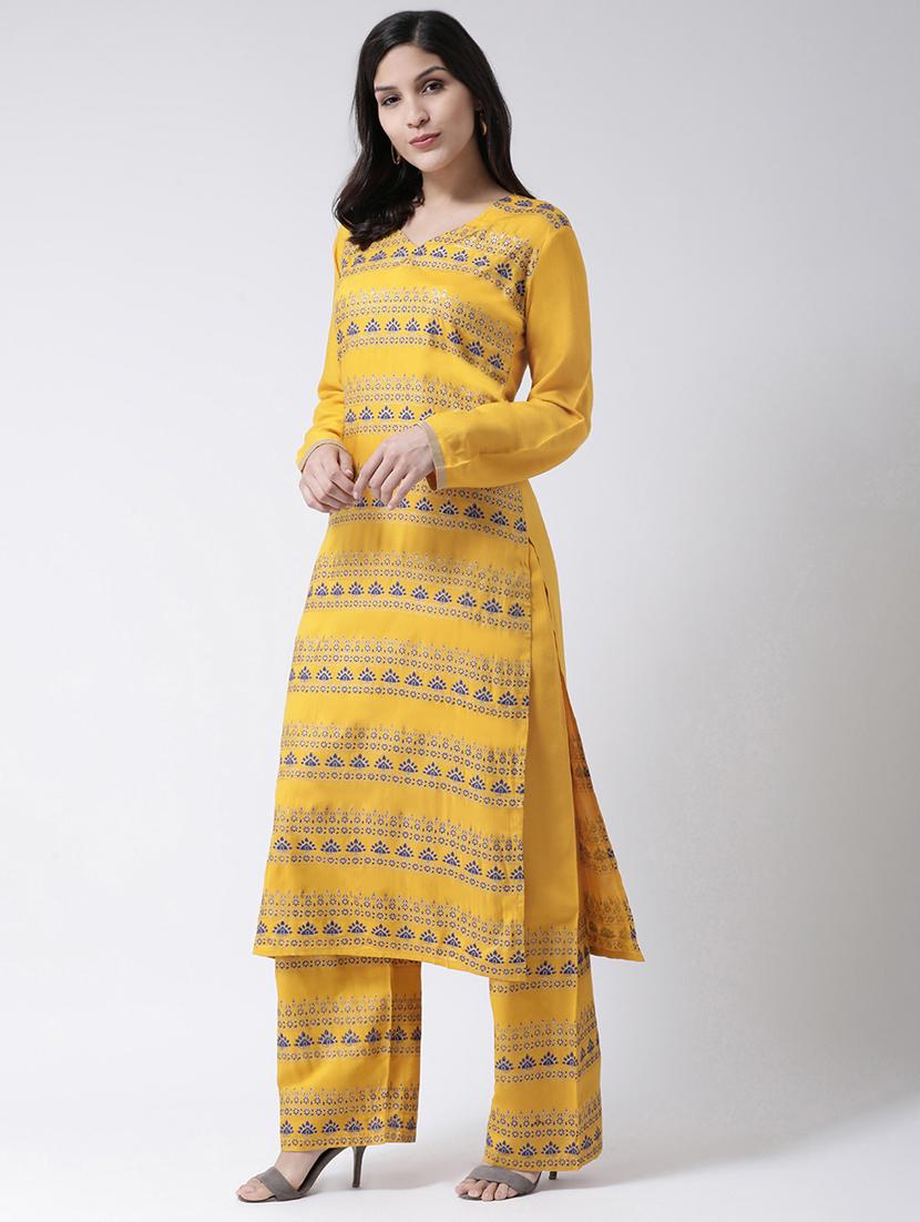 foil print kurta palazzo set - 17413538 - Zoom Image - 2