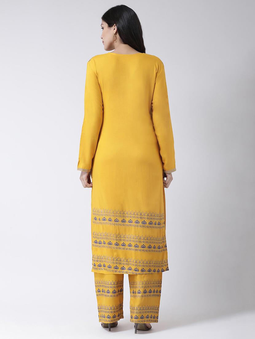 foil print kurta palazzo set - 17413538 - Zoom Image - 3