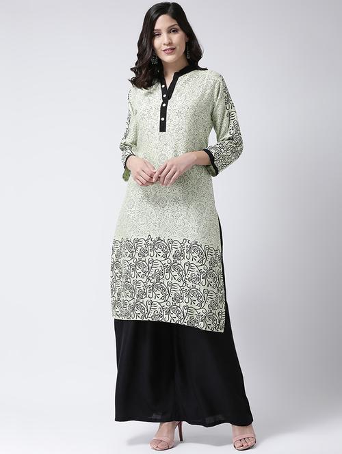 printed kurta palazzo set - 17413553 - Very Small Image - 1