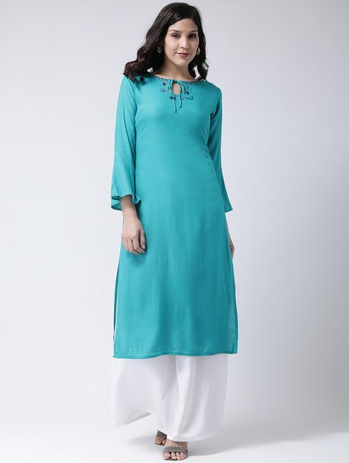 embroidered kurta palazzo set - 17413564 - Standard Image - 1
