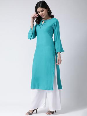 embroidered kurta palazzo set - 17413564 - Standard Image - 2