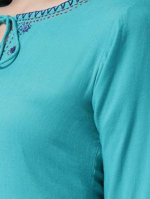embroidered kurta palazzo set - 17413564 - Standard Image - 4