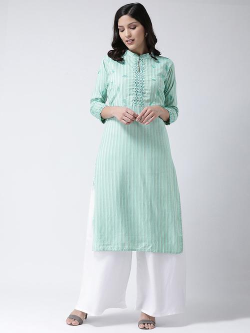 embroidered kurta palazzo set - 17413565 - Standard Image - 1