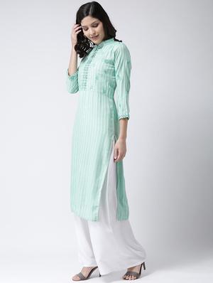 embroidered kurta palazzo set - 17413565 - Standard Image - 2