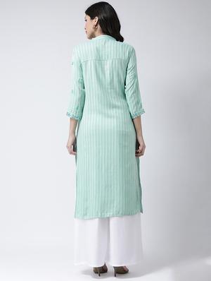 embroidered kurta palazzo set - 17413565 - Standard Image - 3