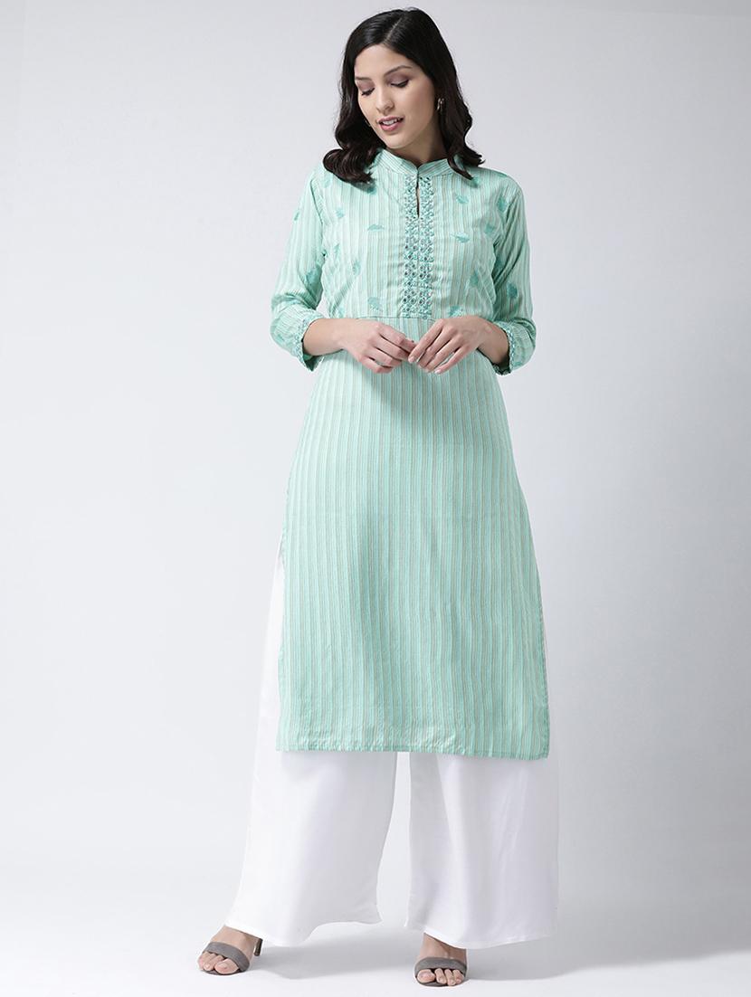 embroidered kurta palazzo set - 17413565 - Zoom Image - 1