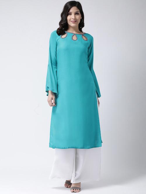 embroidered kurta palazzo set - 17413569 - Standard Image - 1