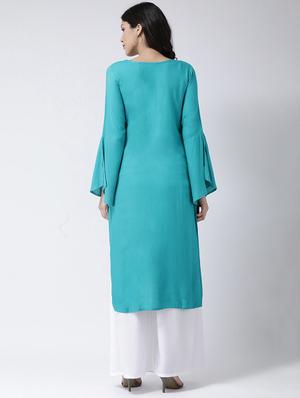 embroidered kurta palazzo set - 17413569 - Standard Image - 3
