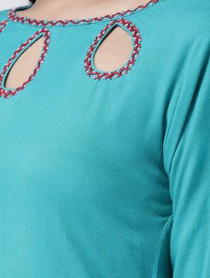 embroidered kurta palazzo set - 17413569 - Standard Image - 4