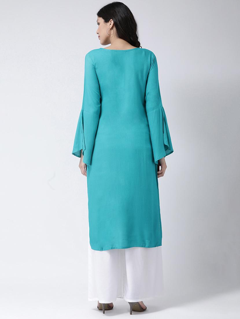 embroidered kurta palazzo set - 17413569 - Zoom Image - 3