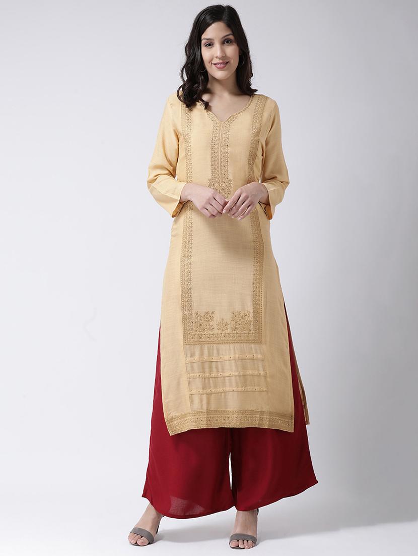 embroidered kurta palazzo set - 17413573 - Zoom Image - 1