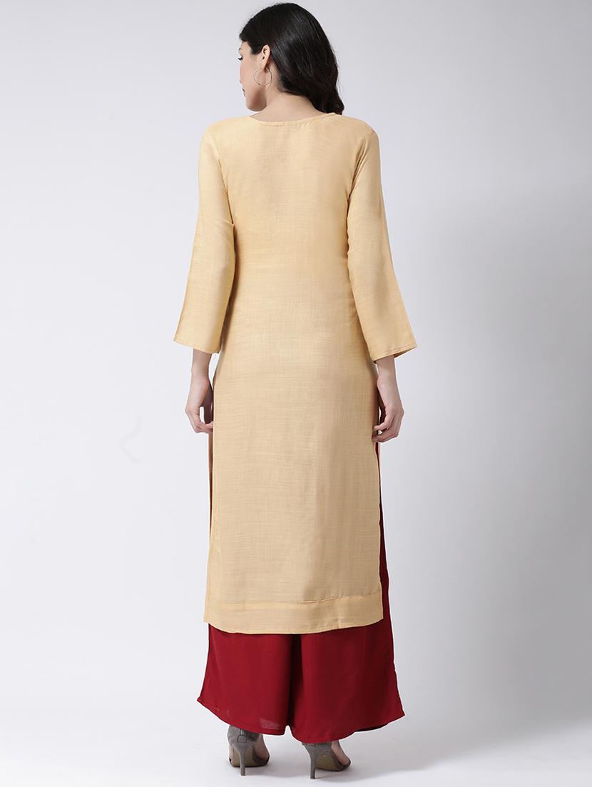 embroidered kurta palazzo set - 17413573 - Zoom Image - 3