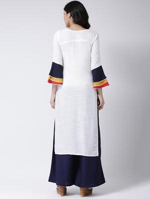 embroidered kurta palazzo set - 17413580 - Standard Image - 3