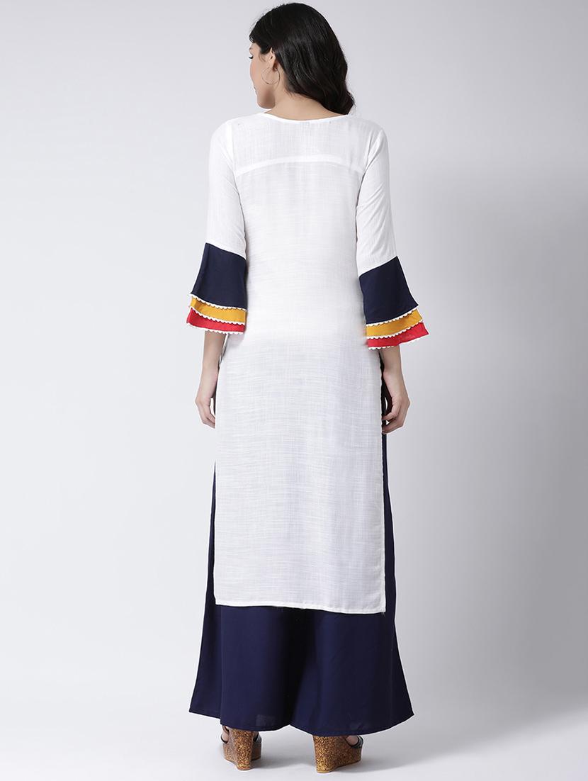 embroidered kurta palazzo set - 17413580 - Zoom Image - 3