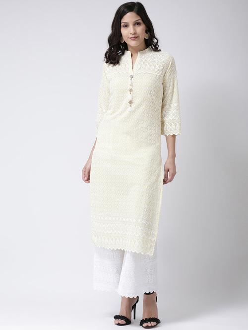 embroidered kurta palazzo set - 17413588 - Standard Image - 1