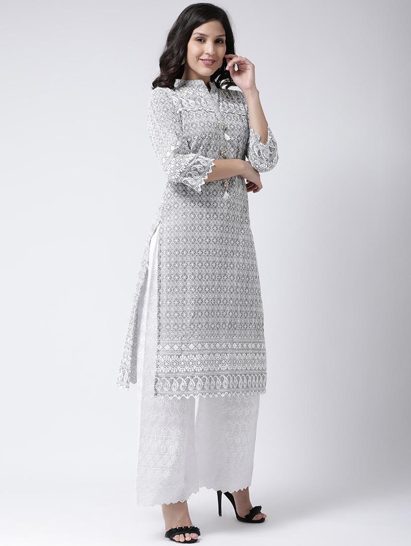 embroidered kurta palazzo set - 17413589 - Zoom Image - 2
