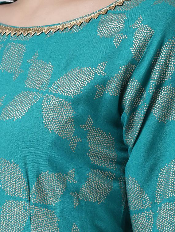 foil print kurta palazzo set - 17413591 - Zoom Image - 4