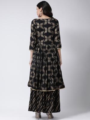foil print kurta palazzo set - 17413593 - Standard Image - 3