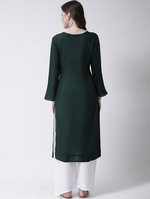 embroidered kurta palazzo set - 17413596 - Standard Image - 3