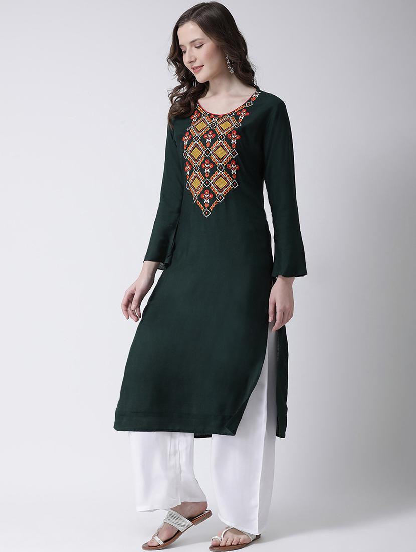 embroidered kurta palazzo set - 17413596 - Zoom Image - 2