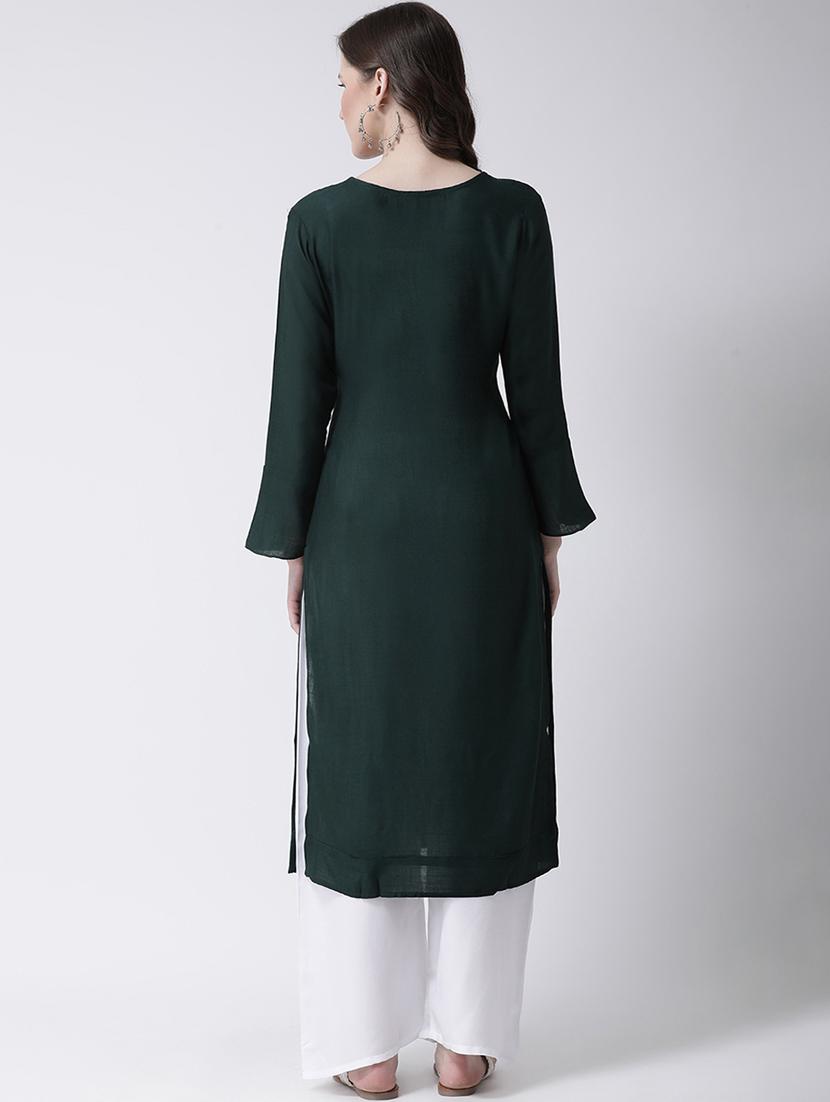 embroidered kurta palazzo set - 17413596 - Zoom Image - 3