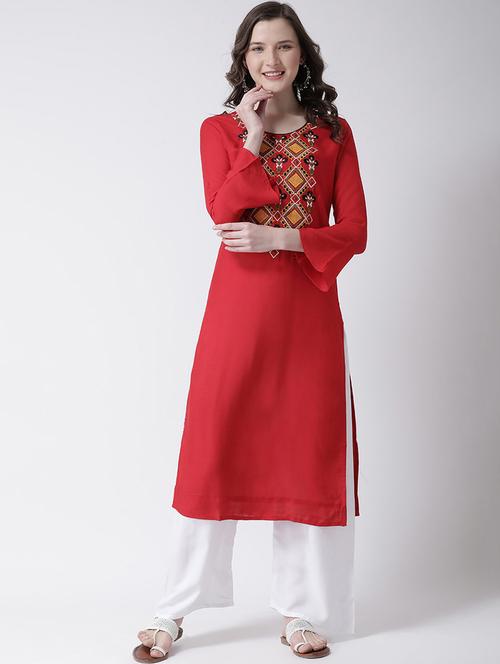 embroidered kurta palazzo set - 17413598 - Standard Image - 1