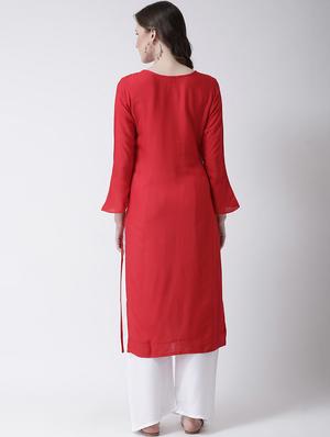 embroidered kurta palazzo set - 17413598 - Standard Image - 3