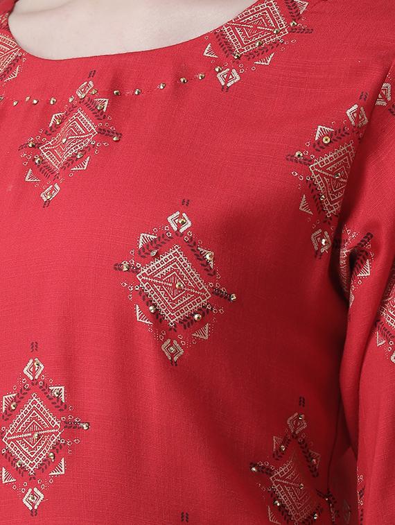 printed kurta palazzo set - 17413605 - Zoom Image - 4