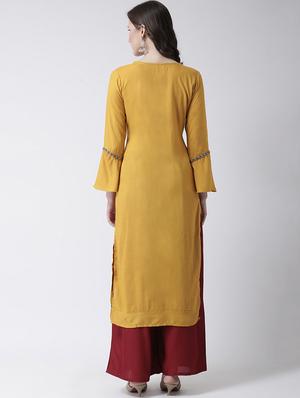 embroidered kurta palazzo set - 17413608 - Standard Image - 3