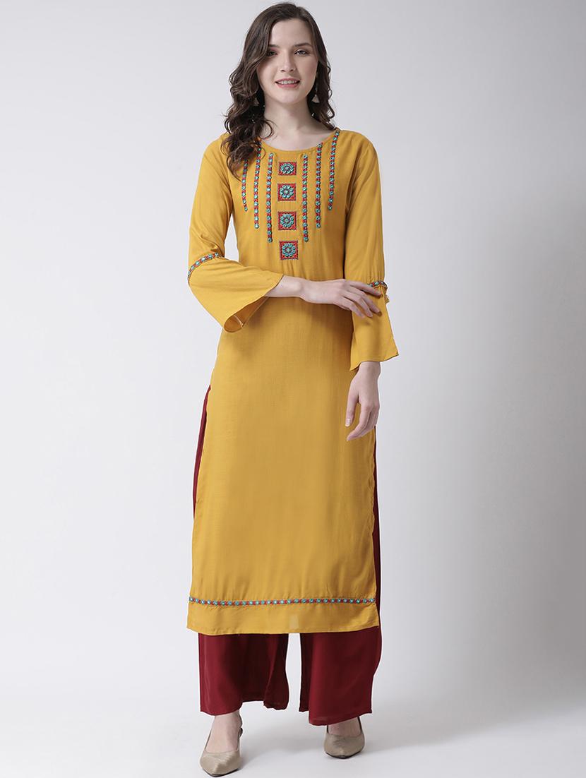 embroidered kurta palazzo set - 17413608 - Zoom Image - 1