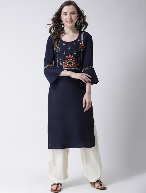embroidered kurta palazzo set - 17413612 - Standard Image - 1