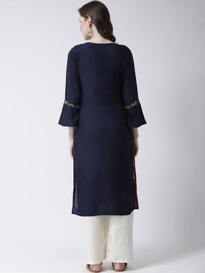embroidered kurta palazzo set - 17413612 - Standard Image - 3