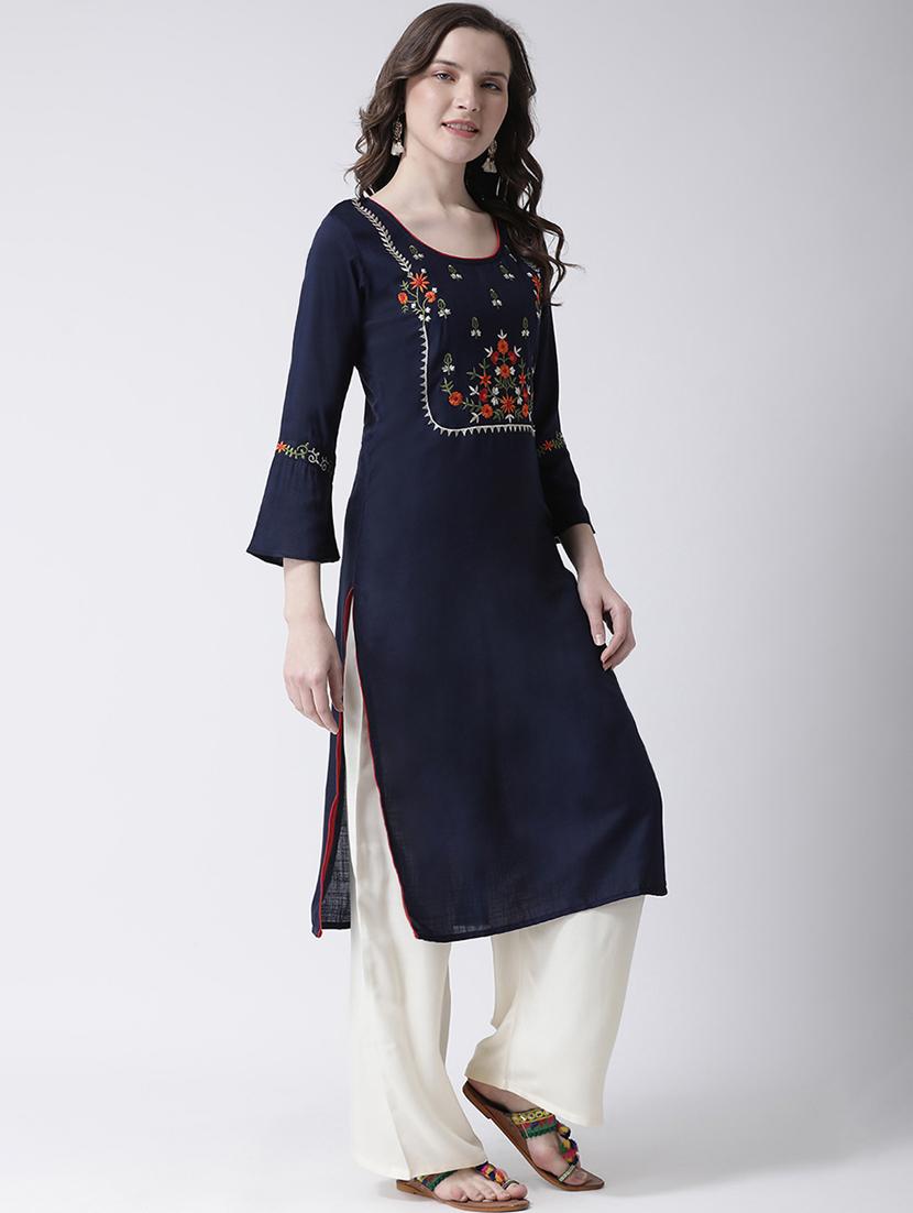 embroidered kurta palazzo set - 17413612 - Zoom Image - 2