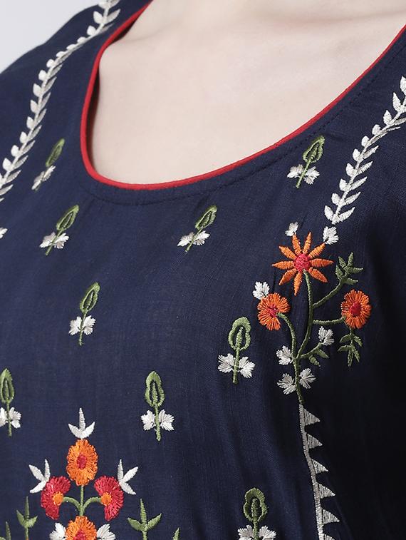 embroidered kurta palazzo set - 17413612 - Zoom Image - 4