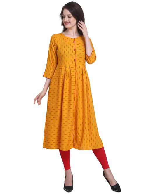 ikat print a-line kurta - 17413618 - Standard Image - 1