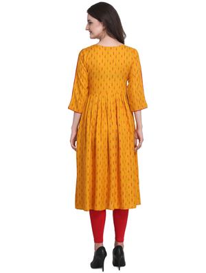 ikat print a-line kurta - 17413618 - Standard Image - 3