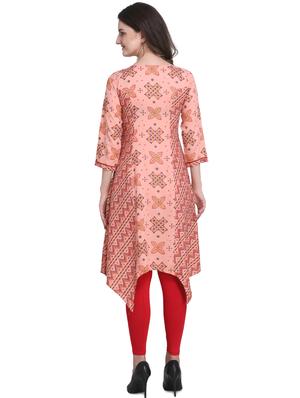 bandhani asymmetric kurta - 17413620 - Standard Image - 3