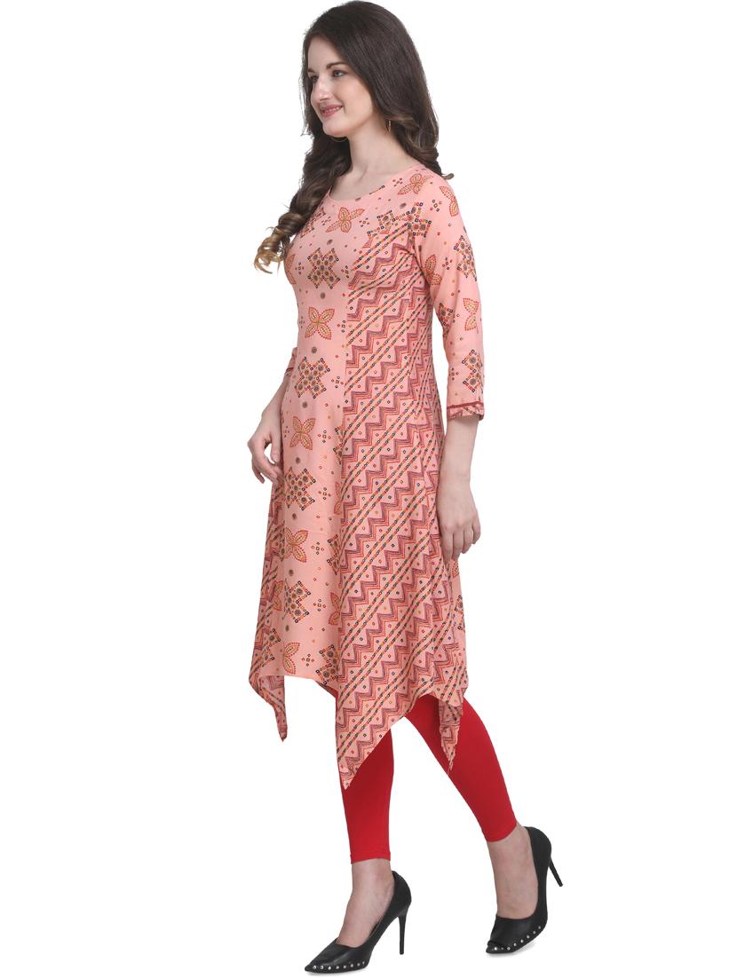 bandhani asymmetric kurta - 17413620 - Zoom Image - 2