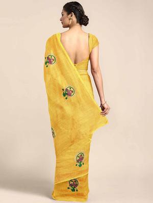 solid embroidered saree with blouse - 17413700 - Standard Image - 2