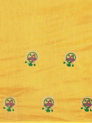 solid embroidered saree with blouse - 17413700 - Standard Image - 6