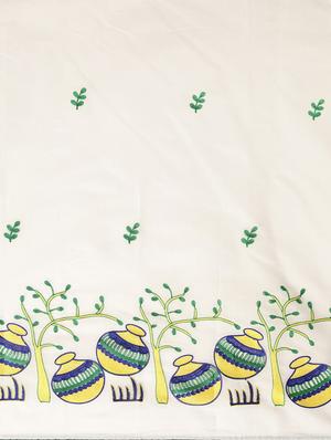embroidered solid saree with blouse - 17413726 - Standard Image - 5