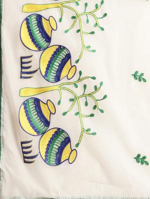 embroidered solid saree with blouse - 17413726 - Standard Image - 6