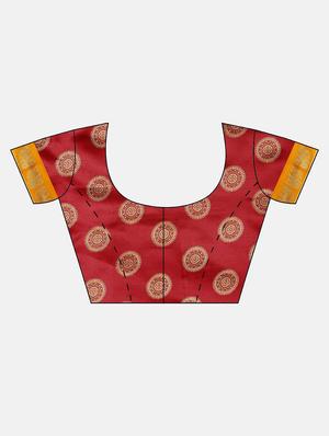 maroon silk blend mysore saree with blouse - 17413753 - Standard Image - 3